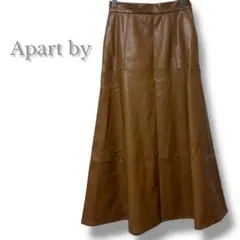 アパートバイローリーズ　フェイクレザースカート　ブラウン　M