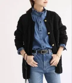 ジャーナルスタンダードレリューム　tweed JK カーディガン　ブラック