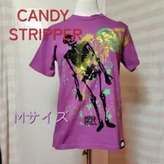 CANDYSTRIPPERスカルペインィングTシャツのサムネイル