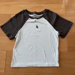 ライトブルー　リブ半袖Tシャツ