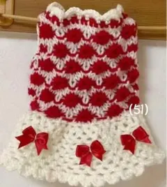 ハンドメイド犬服♡手編みペット服XS(1） 背丈18cm胴回り28cm