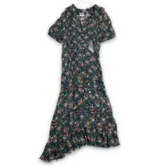 ジュンヤワタナベコムデギャルソン 花柄ワンピース 変形 シアー レーヨン