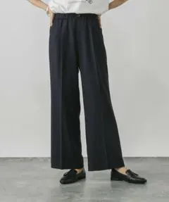 新品 タグ付き GLOBAL WORK スッキリイージーパンツ ネイビー L