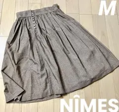 超美品☆NÎMES シェルボタン フロッキー加工 フレアスカート Mのサムネイル