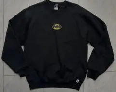 美品 90s USA製 前V L ラッセル アスレティック 黒バットマン　無地