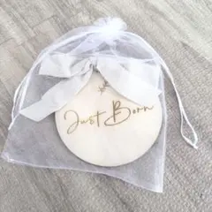 ニューボーンフォト 木製 マンスリーカード Just Born