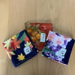 未使用品　和柄大判ハンカチ3枚セット