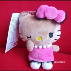 ハローキティ日焼けキティ ぬいぐるみ マスコット　ピンクドレス　新品タグ付き