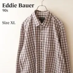 【300円～】良品 90s エディーバウアー チェックシャツXL グリーンタグ