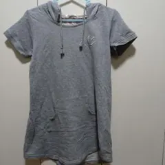 NICE CLAUP ナイスクラップ グレー 半袖チュニック