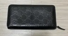 GUCCI グッチ シマ ラウンドファスナー 長財布 ブラック - メルカリ