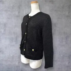 ★美品◆スローブイエナ◆手洗いOK金ボタンクルーネックカーディガン