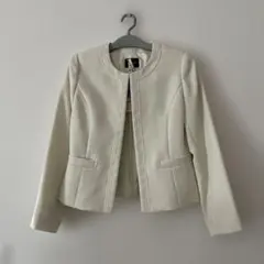 ノーカラージャケット ホワイト