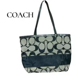 COACH シグネチャー トートバッグ ベージュ/ブラック