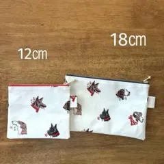 785) ハンドメイド ラミネートポーチセット ⭐︎ イヌ モチーフ