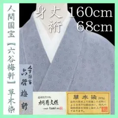 裄68cm 人間国宝【六谷梅軒】～伊勢型紙錐彫～ 新品の【草木染