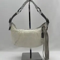 Coach Quilted Hobo Shoulder Bag White