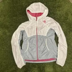 adidas フード付きウィンドブレーカー ホワイト系 S USED