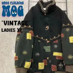 《US古着》ヴィンテージ コーデュロイ パッチワーク 中綿 ジャケット XL