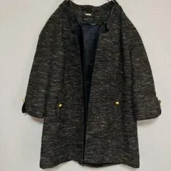 Mary Kay 【2X】 メアリーカヤ ツイードコート 金ボタン ノーカラー