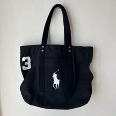 ラルフローレン　トートバッグ　キャンパス　黒