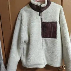 フリースジャケット クリーム色 ハイネック