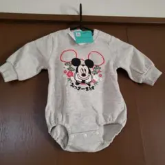 【新品、未使用】ミッキーマウスロンパース 70cmグレー