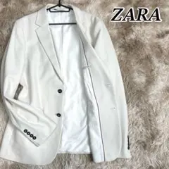 ZARA テーラードジャケット ホワイト メンズ ビジネス カジュアル ザラ