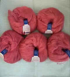 Chat Botté モヘア毛糸 ピンク 50g 5個セット