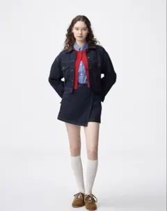 GU デニムラップスコート