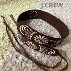 J.CREW レザーベルト⭐︎本革⭐︎花柄刺繍 英国madeのサムネイル
