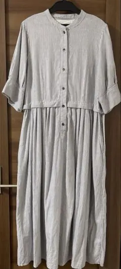 ストライプ 半袖 シャツワンピース