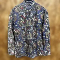 90s Dockers ボタンダウン 水鳥プリント長袖シャツ ヴィンテージ
