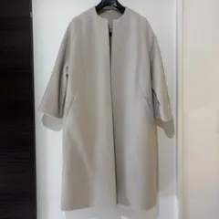 【Mila Owen】ノーカラー ベージュ ロングコート
