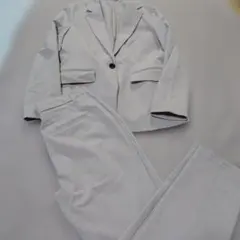 GU ジーユー　ジャケット　テーパードパンツ　セットアップ　ベージュ　М　L