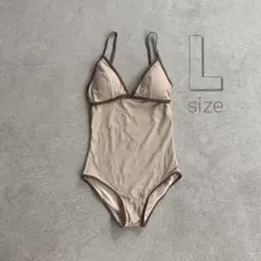 ナチュラルライン スイムウェア モカ L 人気 流行り 水着 大人 シンプル