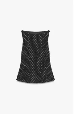 ZARA☆ドット柄ペプラムリボントップス