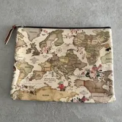 地図柄 クラッチバッグポーチ