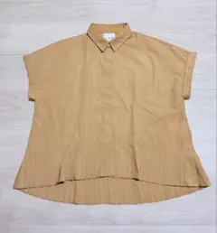 Ray BEAMS プリーツヘム 半袖シャツ ベージュのサムネイル