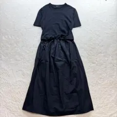 etc-sora 様専用　k3020　ザラ/L/黒/ドッキングワンピース/ロン