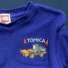 TOMICA ホイールローダー刺繍 長袖Tシャツ100cm表記