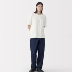 MUJI Labo 天竺クルーネック半袖Tシャツ　白　【L】