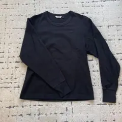 UNIQLOコットンクルーネック　 Tシャツ　 カットソー　 ブラック　M 長袖