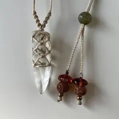 ヒマラヤ水晶 ガネッシュヒマール ＊ ハンドメイド マクラメネックレス 61