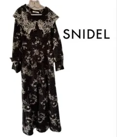 SNIDEL 花柄ドットロングワンピース