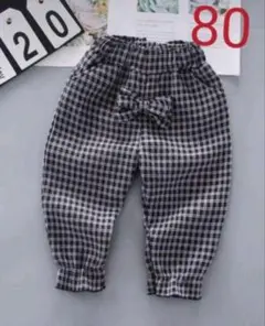【80 ブラック】裏起毛 ベビー キッズ パンツ 長ズボン