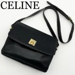 CELINE トートバッグ ワンショルダー ガンチーニ ブラック レザー