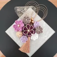 【つまみ細工】髪飾り 卒業式 成人式 前撮り 紫 薄藤 淡藤 グレージュ 白