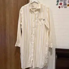 ストライプ長袖シャツワンピース