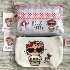 しまむら ハローキティ クリアフラットポーチ コットンポーチ